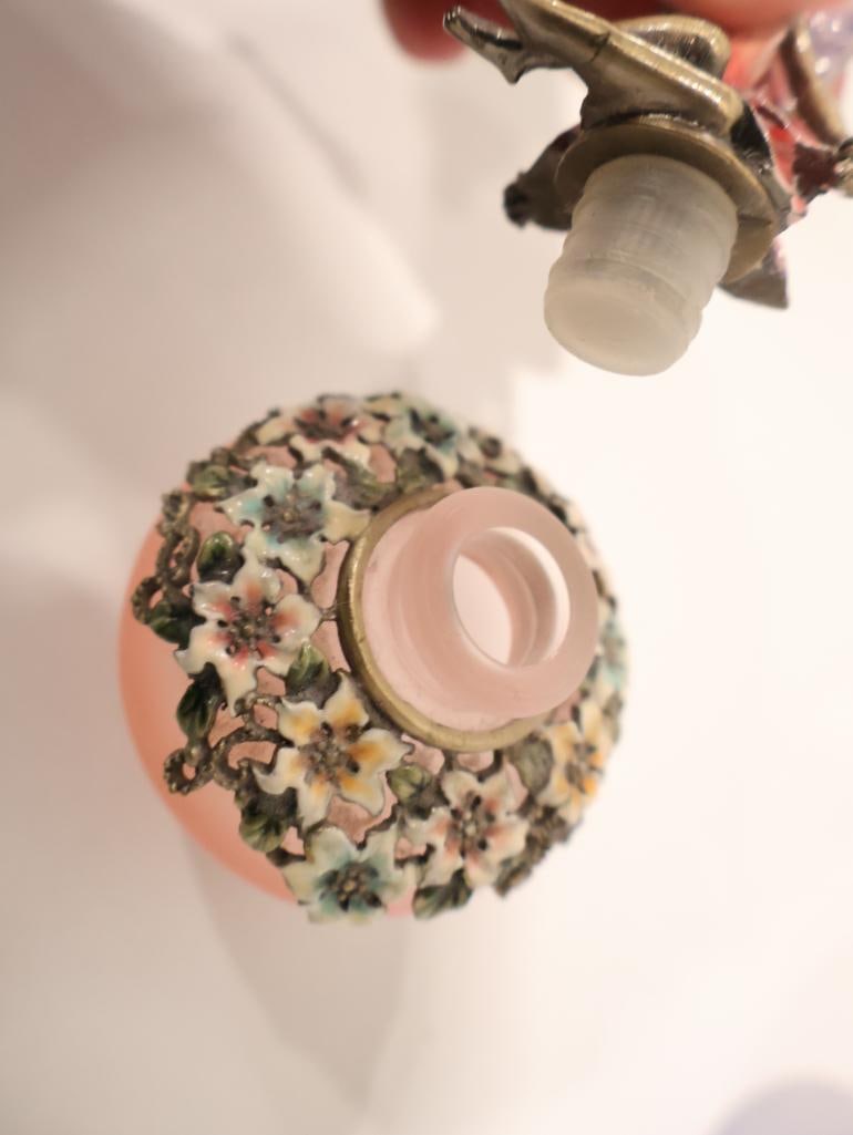 Five decorative art glass perfume bottles - 6