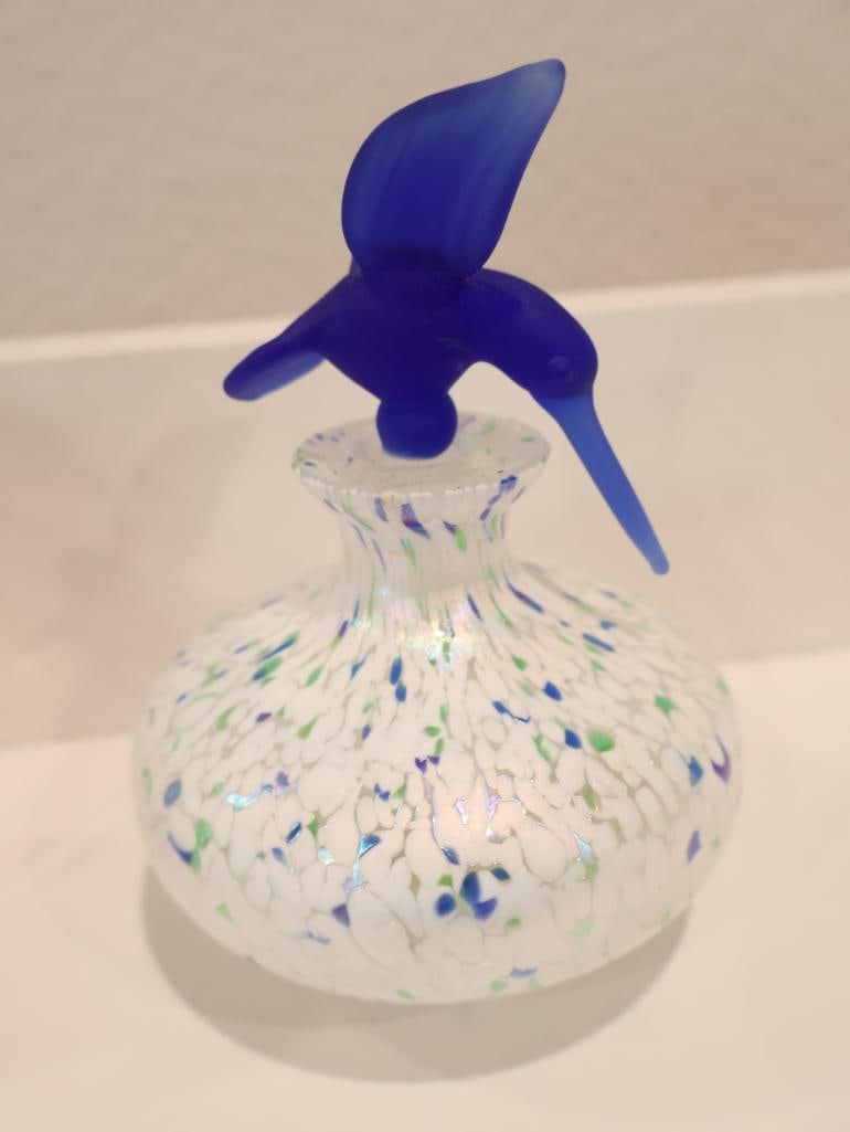 Five decorative art glass perfume bottles - 9