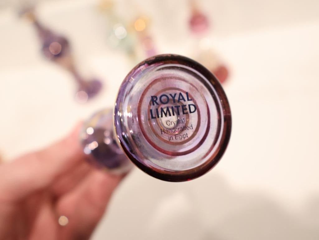 Exquisite collection of seven authentic hand-blown Egyptian glass perfume bottles - 15