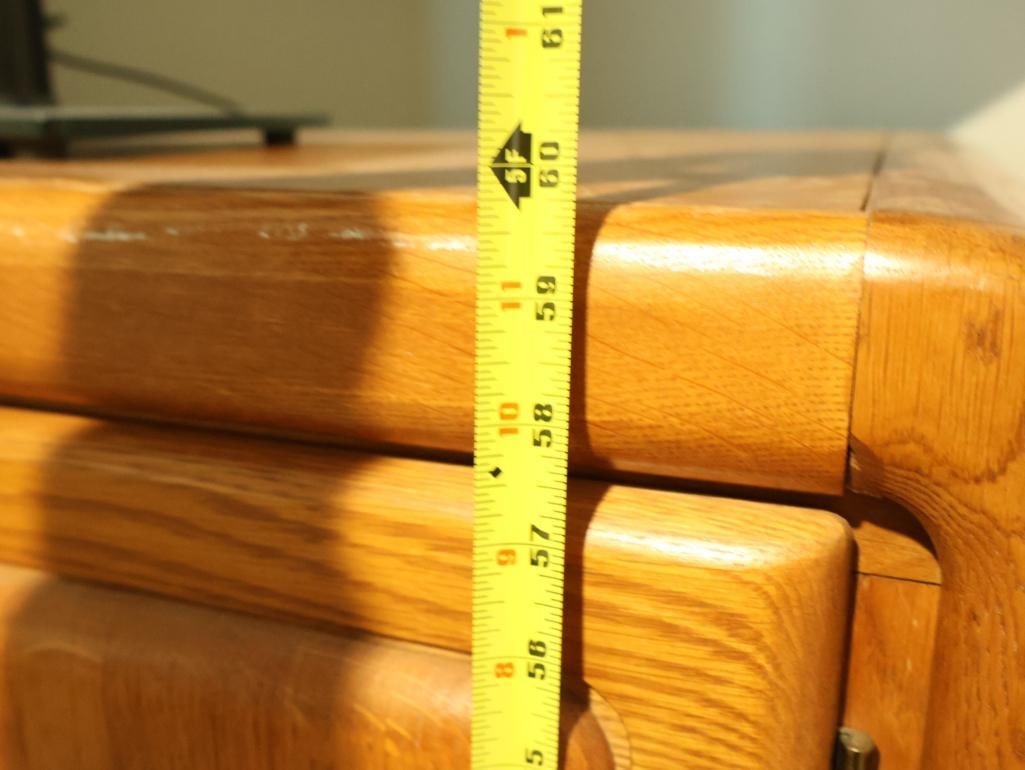 Vintage solid oak armoire - 10