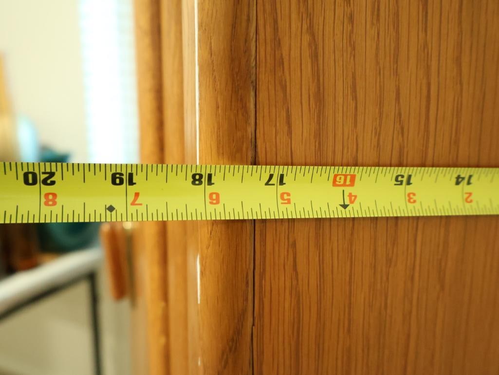 Vintage solid oak armoire - 12