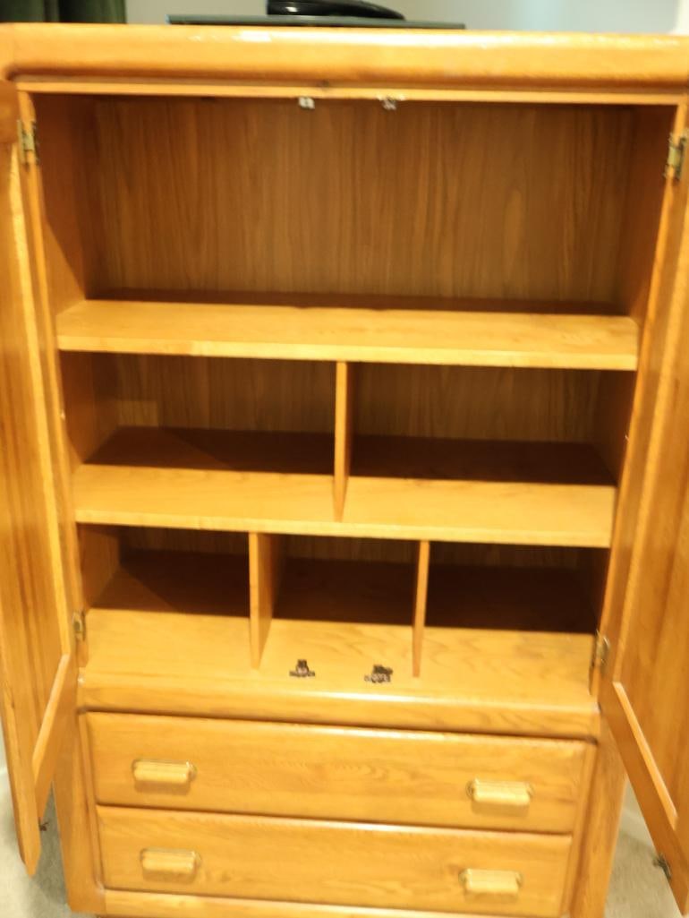 Vintage solid oak armoire - 5