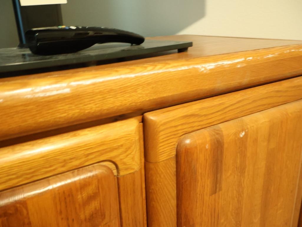 Vintage solid oak armoire - 8