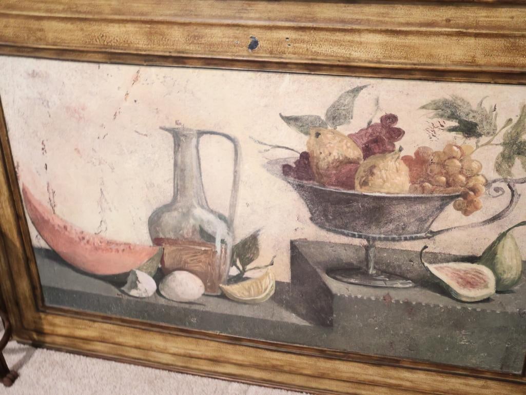 Mediterranean-style metal wall mural and a matching pair of decorative wrought iron pedestals - 2