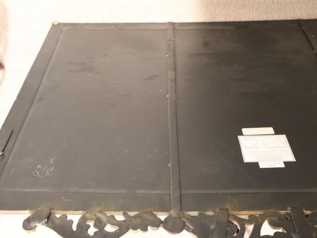 Mediterranean-style metal wall mural and a matching pair of decorative wrought iron pedestals - 7