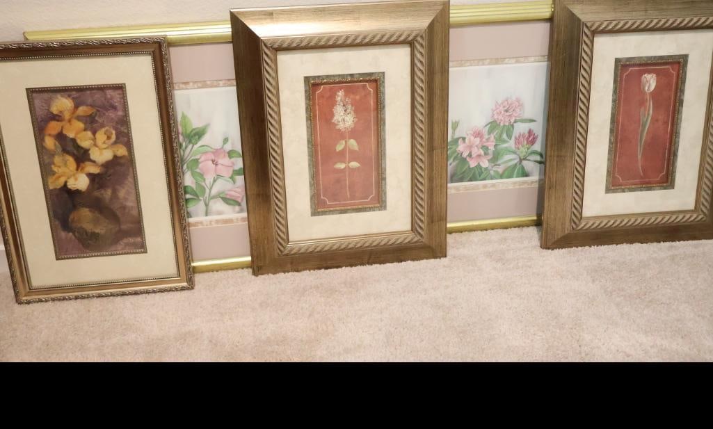 Eclectic collection of four botanical and floral art prints (1 of 6)