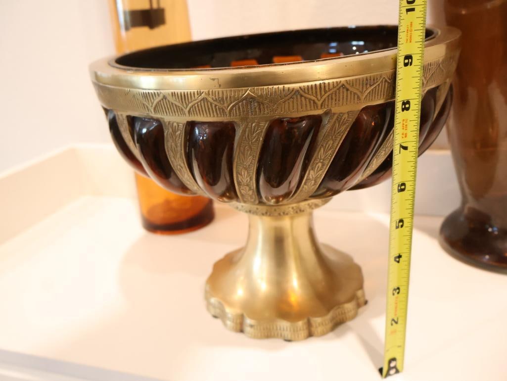 Three decorative glass items representing mid-century modern and Art Deco aesthetics - 6