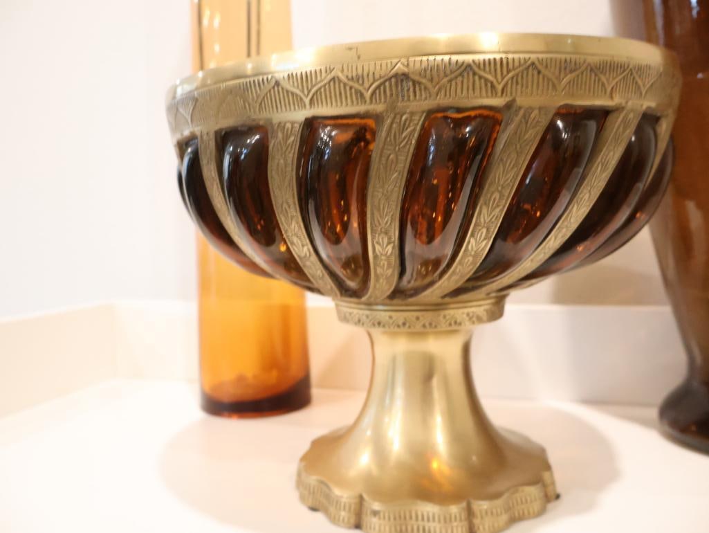 Three decorative glass items representing mid-century modern and Art Deco aesthetics - 8