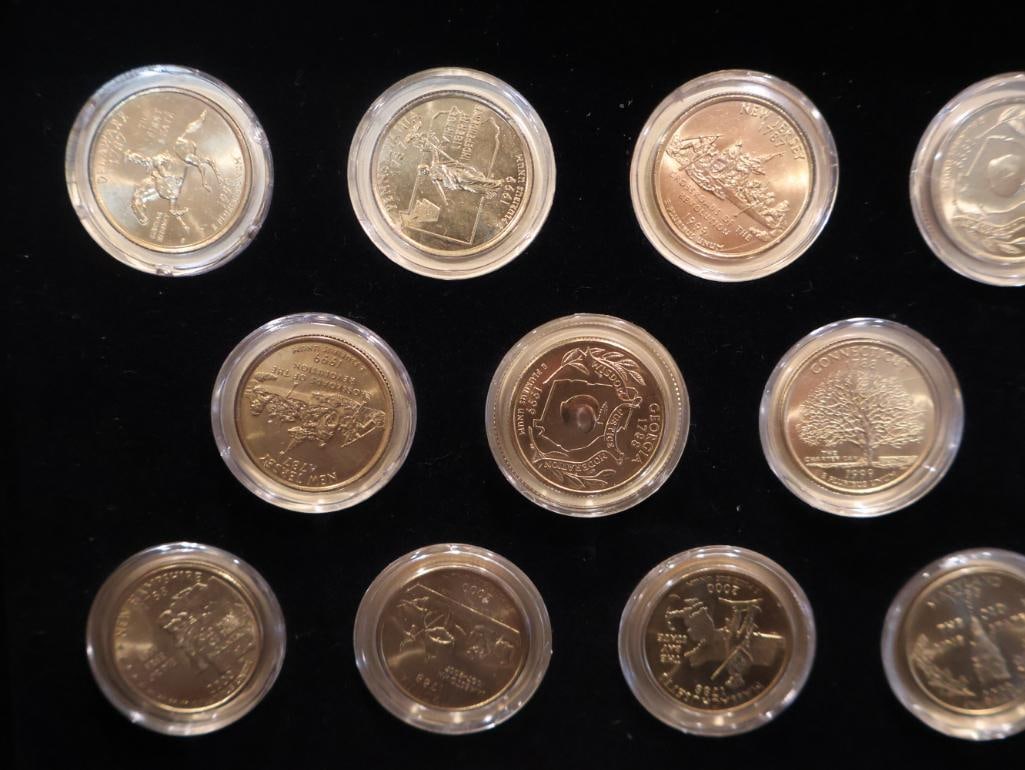 Two commemorative sets of 24K gold-plated U.S. Statehood and National Park Quarters - 2