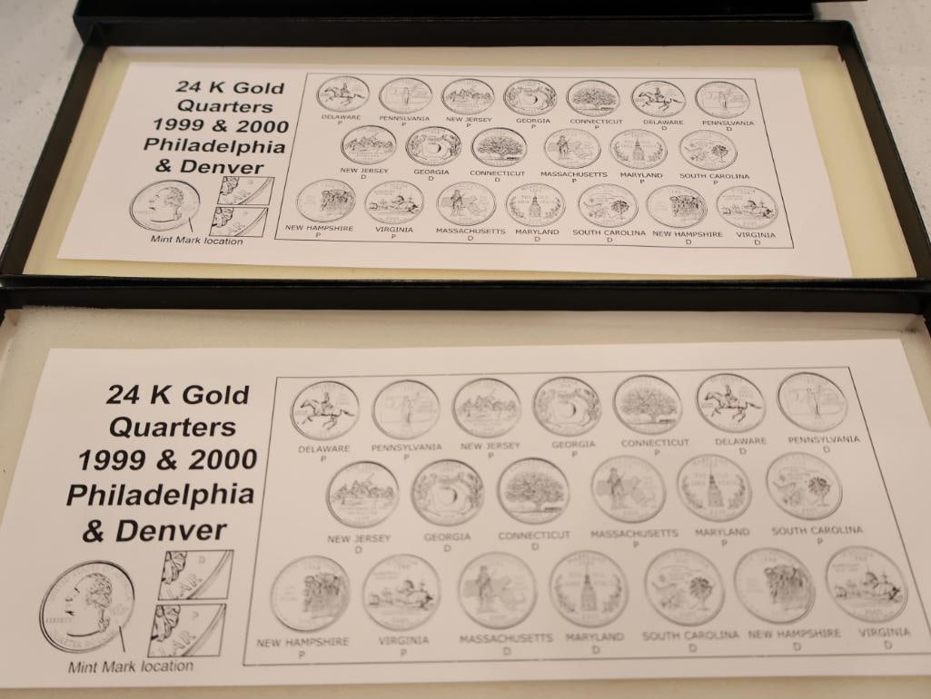 Two commemorative sets of 24K gold-plated U.S. Statehood and National Park Quarters - 6