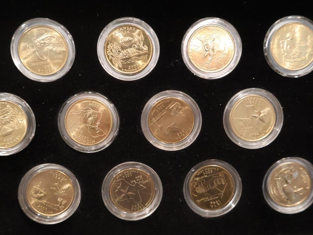 Two commemorative sets of 24K gold-plated U.S. Statehood Quarters from 2003 and 2004 - 3
