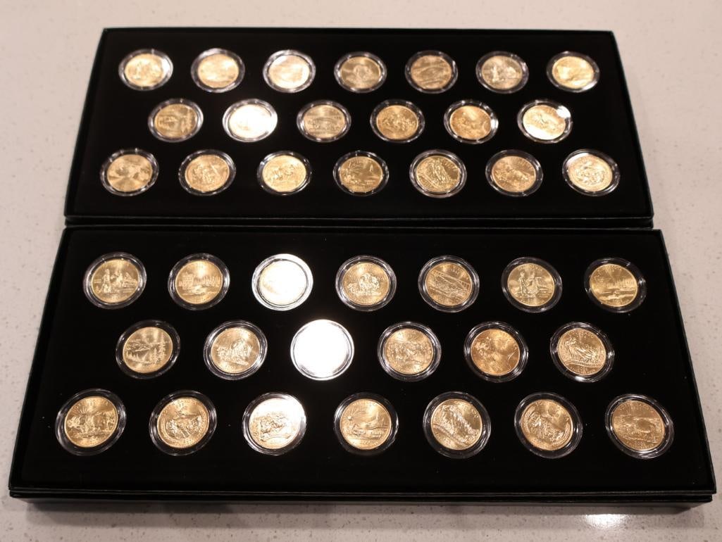 Two commemorative sets of 24K gold-plated U.S. Statehood Quarters from 2005 and 2006 (1 of 6)