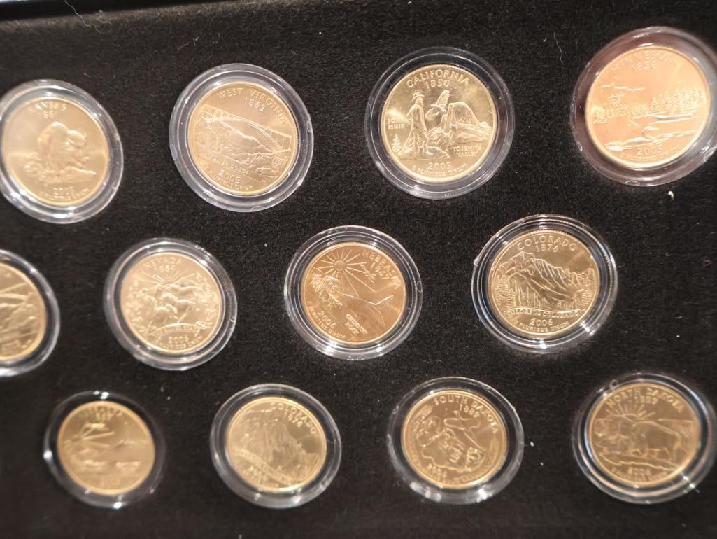 Two commemorative sets of 24K gold-plated U.S. Statehood Quarters from 2005 and 2006 - 3
