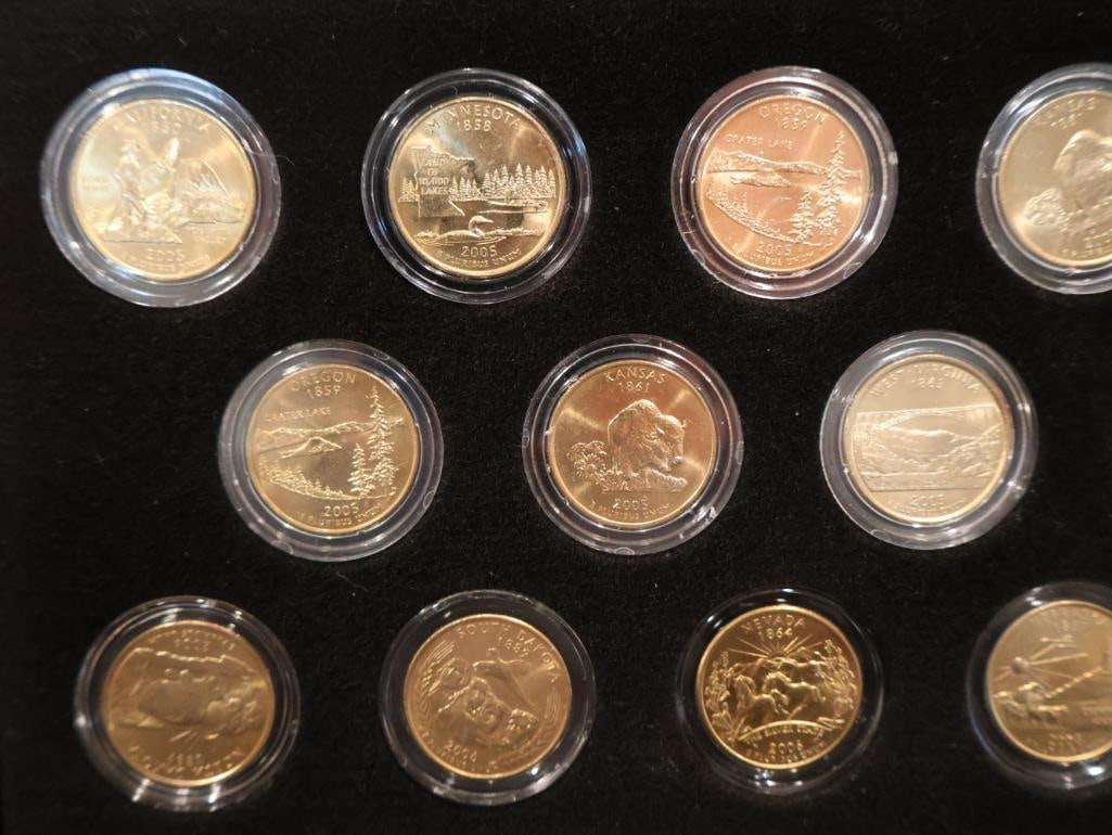 Two commemorative sets of 24K gold-plated U.S. Statehood Quarters from 2005 and 2006 - 4