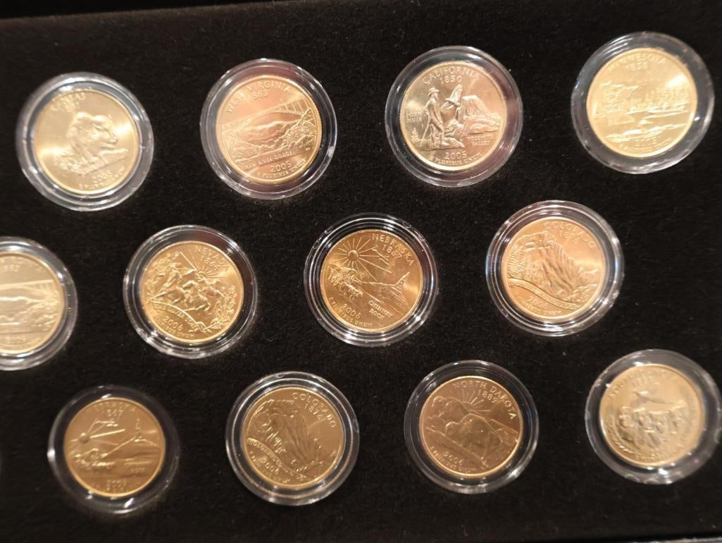 Two commemorative sets of 24K gold-plated U.S. Statehood Quarters from 2005 and 2006 - 5