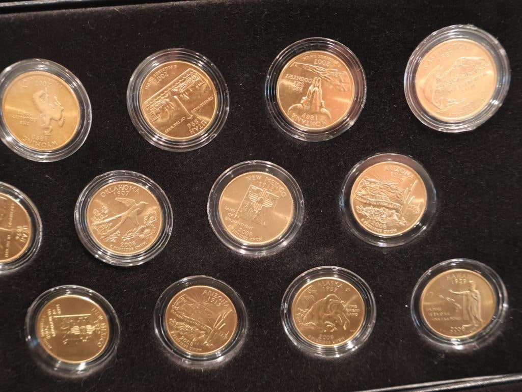 Two commemorative sets of 24K gold-plated U.S. Statehood Quarters from 2007 and 2008 - 5