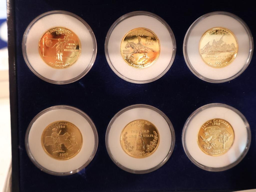 Two commemorative sets of 24K gold-plated U.S. Statehood Quarters from 1999 and 2000 - 3