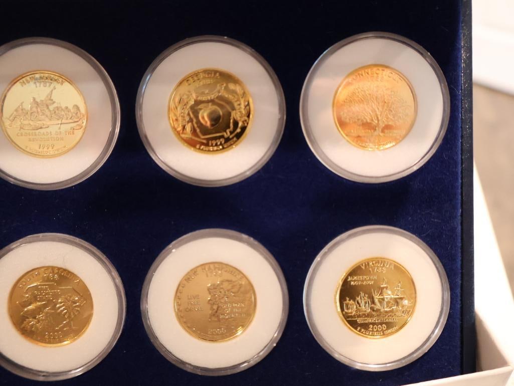 Two commemorative sets of 24K gold-plated U.S. Statehood Quarters from 1999 and 2000 - 4