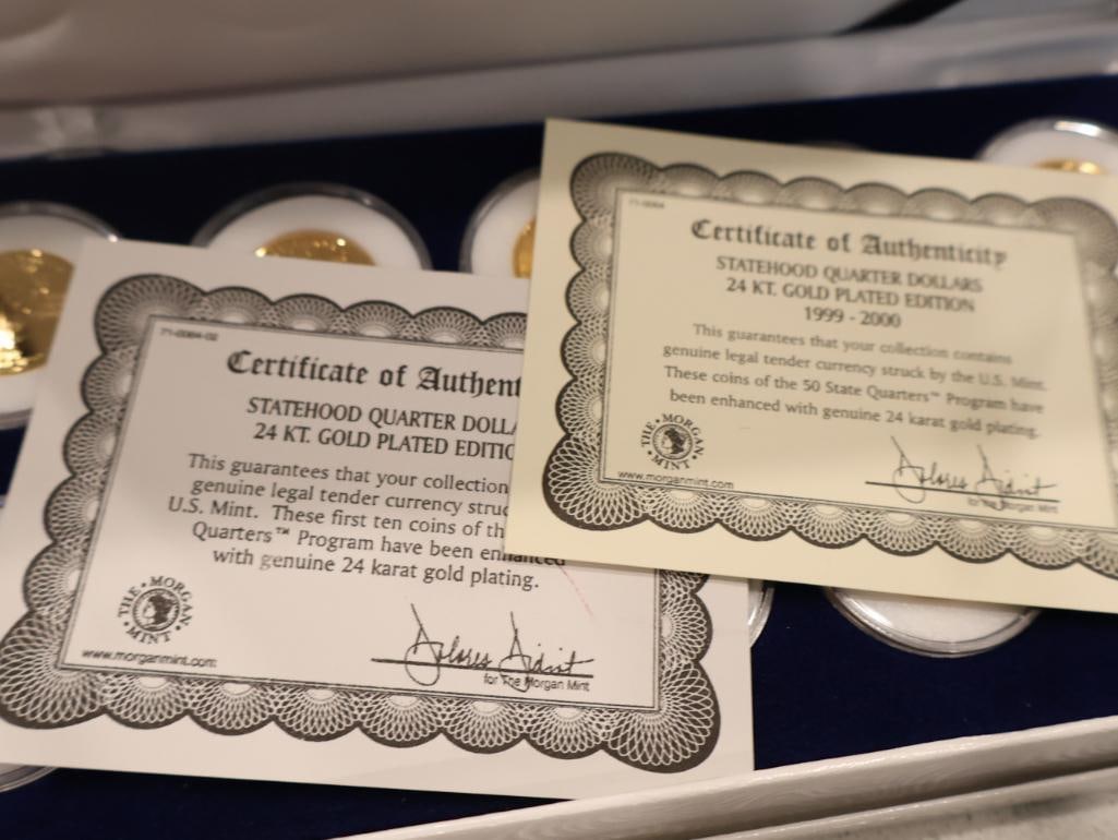 Two commemorative sets of 24K gold-plated U.S. Statehood Quarters from 1999 and 2000 - 5