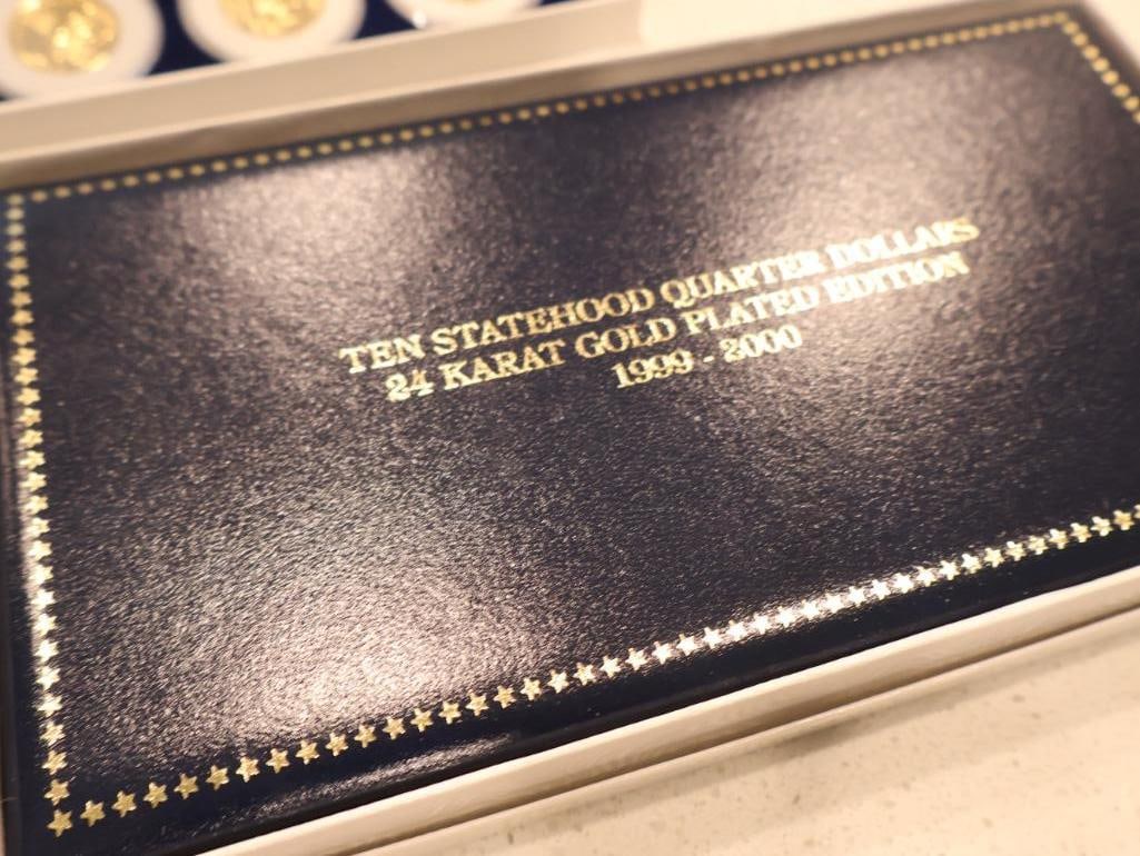Two commemorative sets of 24K gold-plated U.S. Statehood Quarters from 1999 and 2000 - 6