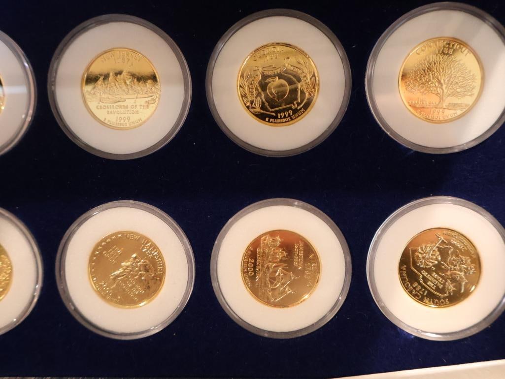 Two commemorative sets of 24K gold-plated U.S. Statehood Quarters from 1999 and 2000 - 9