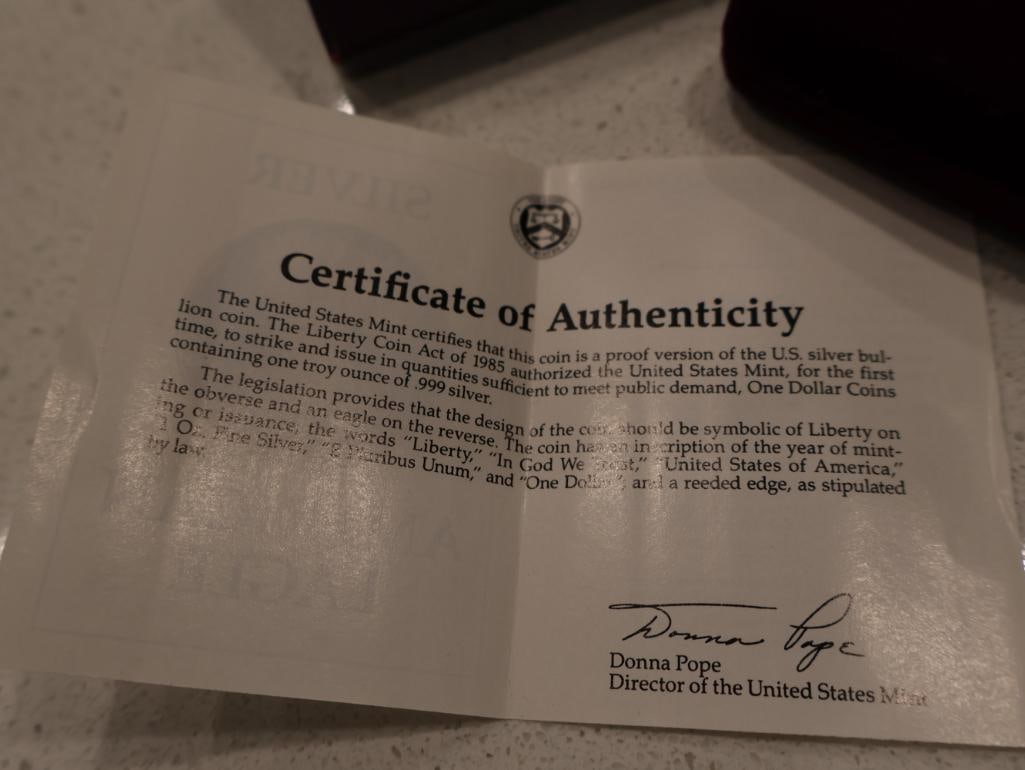 1987 American Eagle One Ounce Proof Silver Bullion Coin - 5