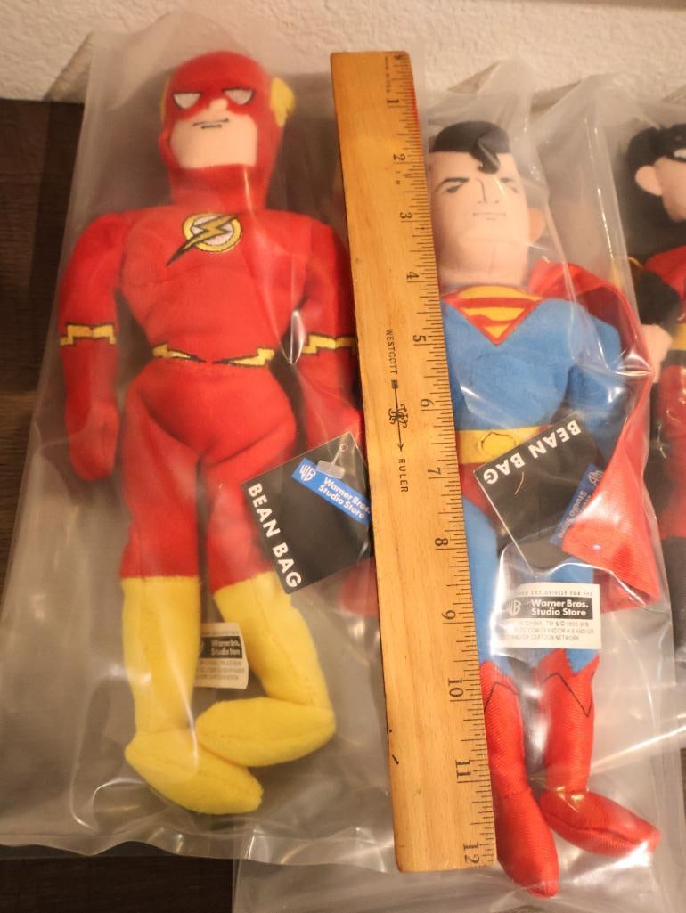 Set of six vintage DC Comics superhero bean bag plush dolls - 2