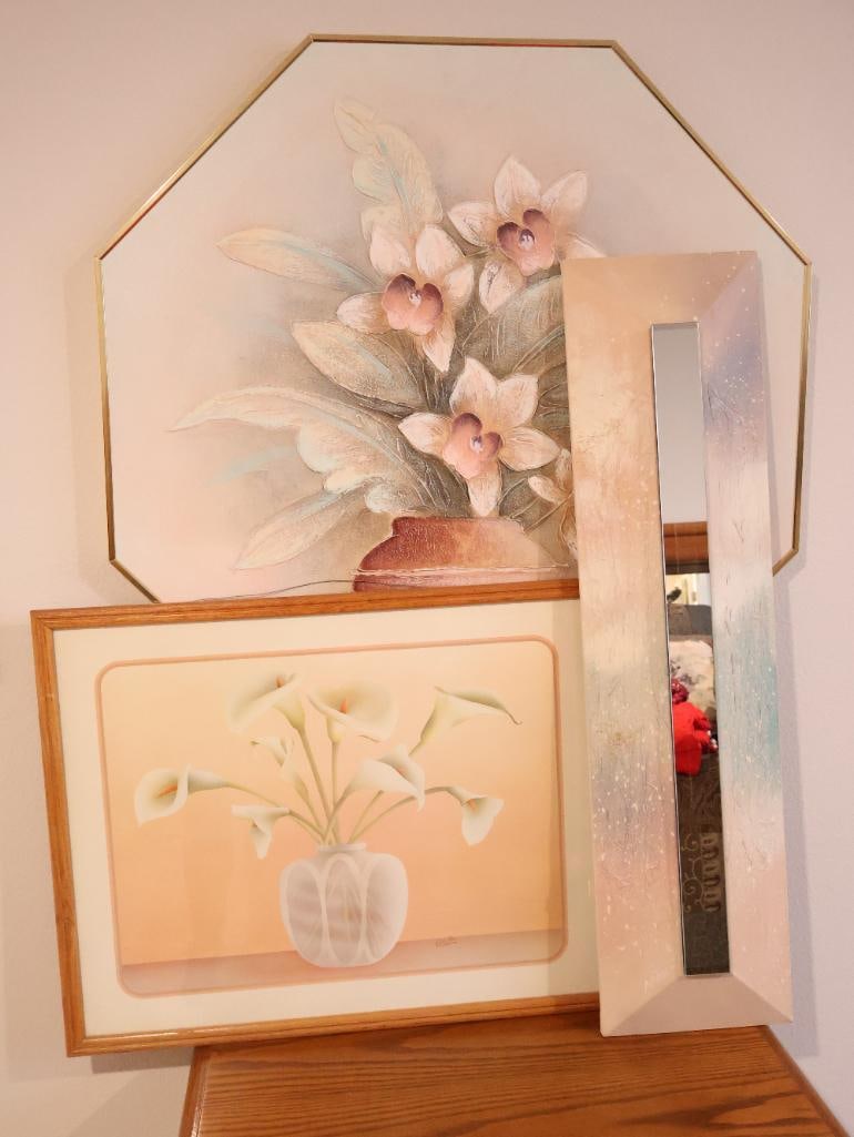 Collection of vintage 1980s-90s floral wall art and decor (1 of 13)