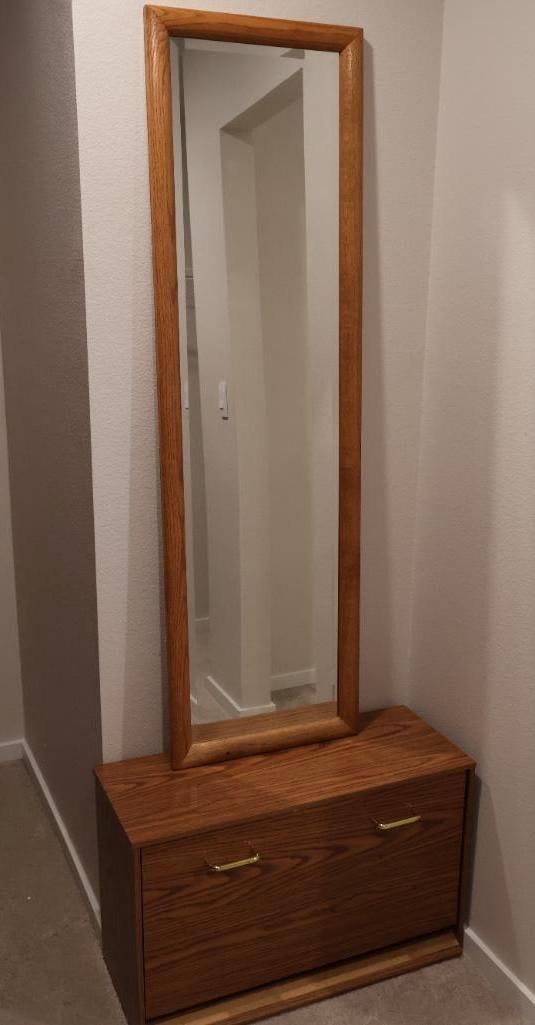 Full Length Wall Mirror and Shoe Cabinet (1 of 11)