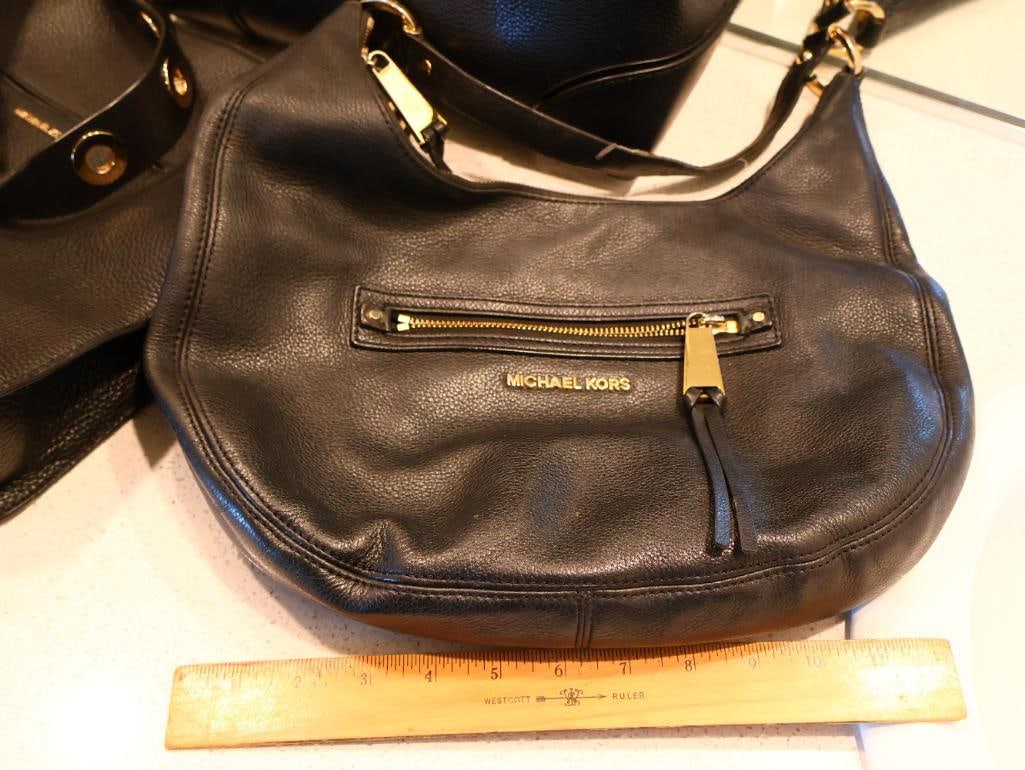 Three Black Leather Michael Kors Purses - 2