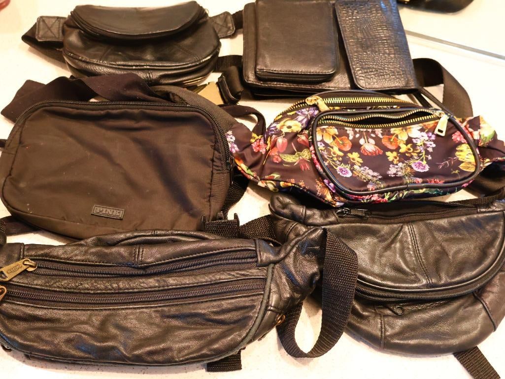 Collection of Hip Packs: Vintage and newer, please see all photos for conditions. Floral bag INC brand 