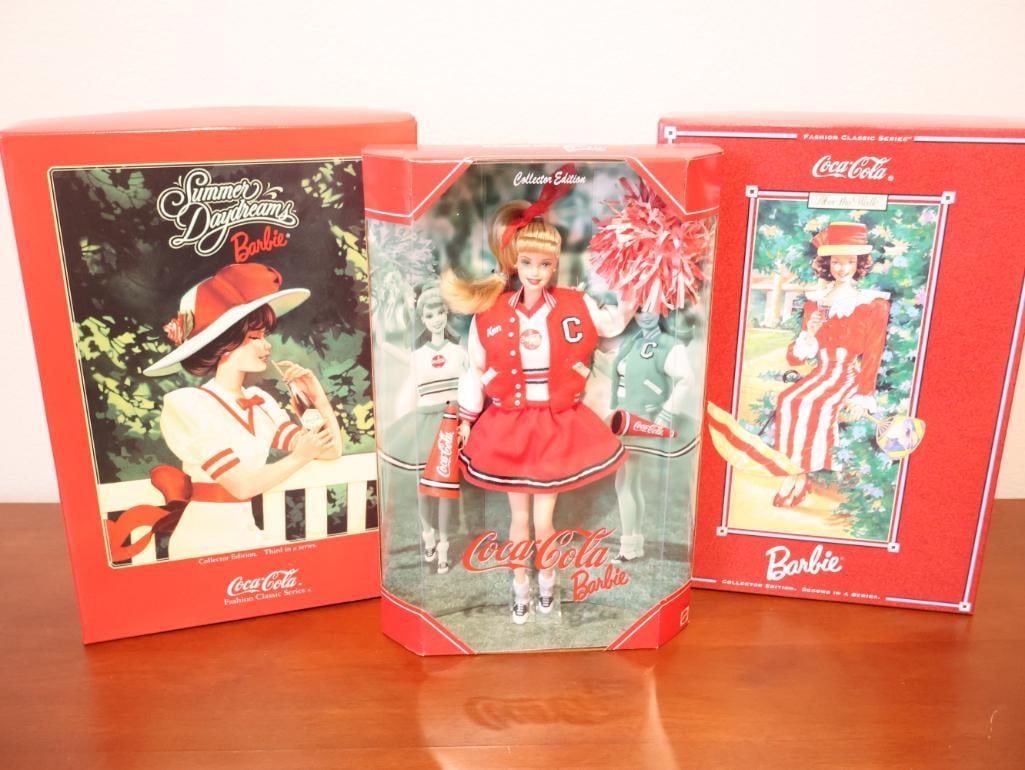 Three dolls from the Coca-Cola Barbie collaboration (1 of 5)