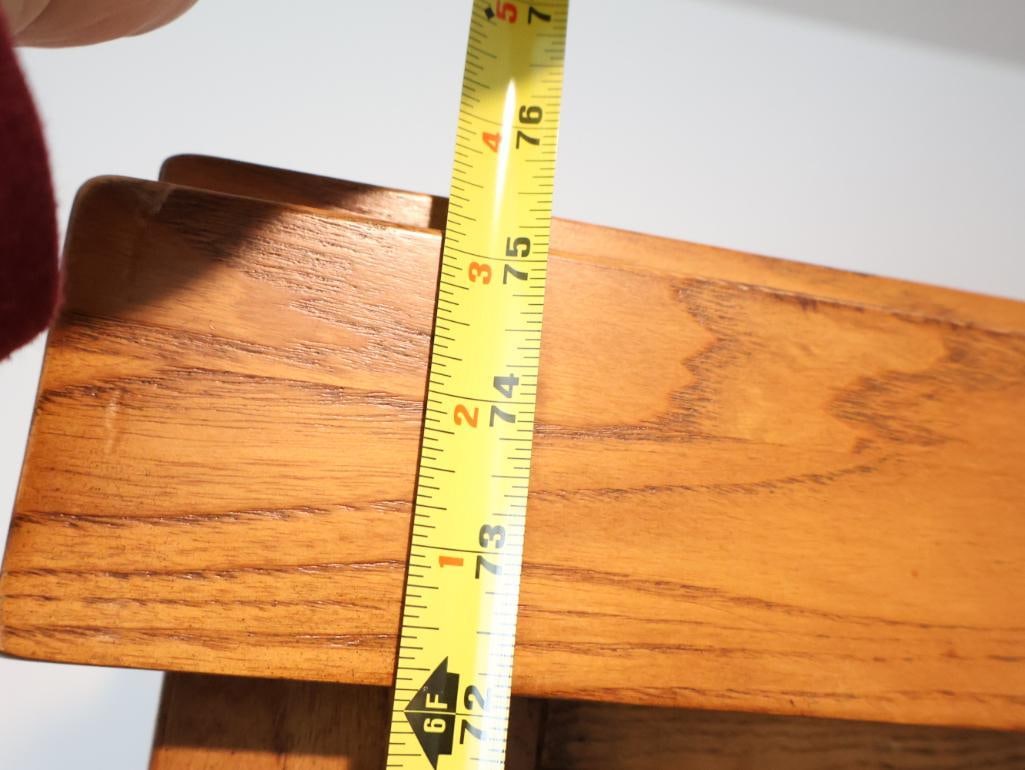 Two matching vintage oak display cabinets or curios - 8