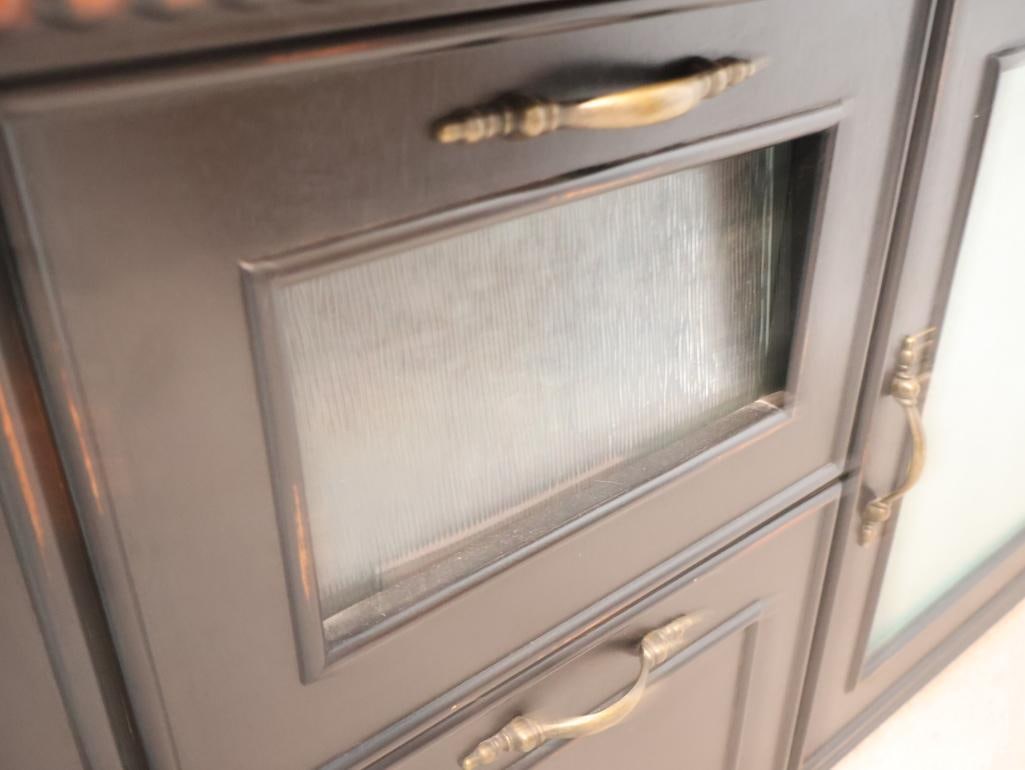 Wood with Black Accent media console - 10