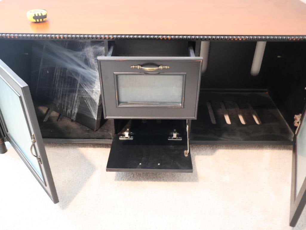 Wood with Black Accent media console - 11