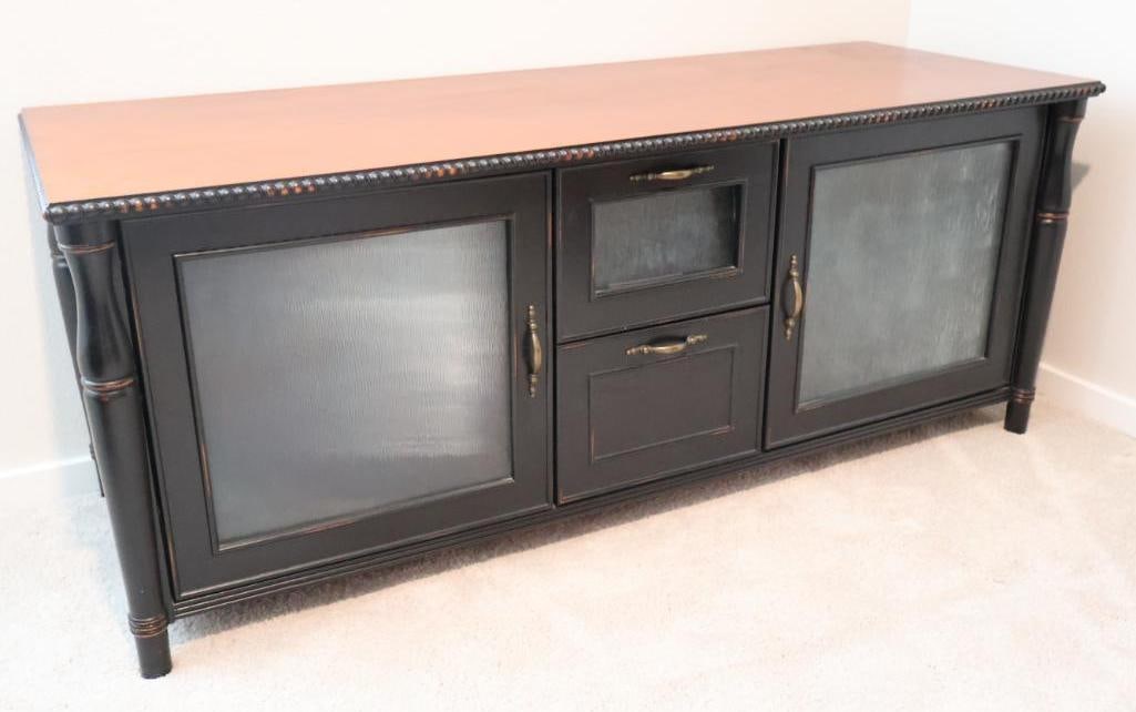 Wood with Black Accent media console (1 of 12)