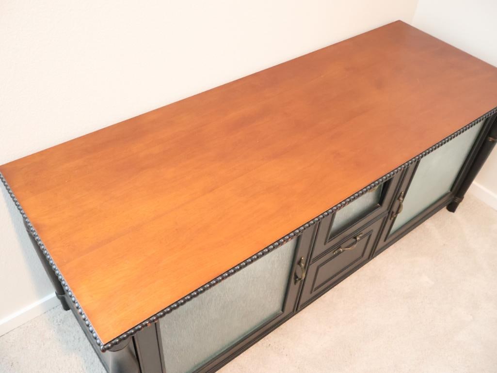 Wood with Black Accent media console - 3