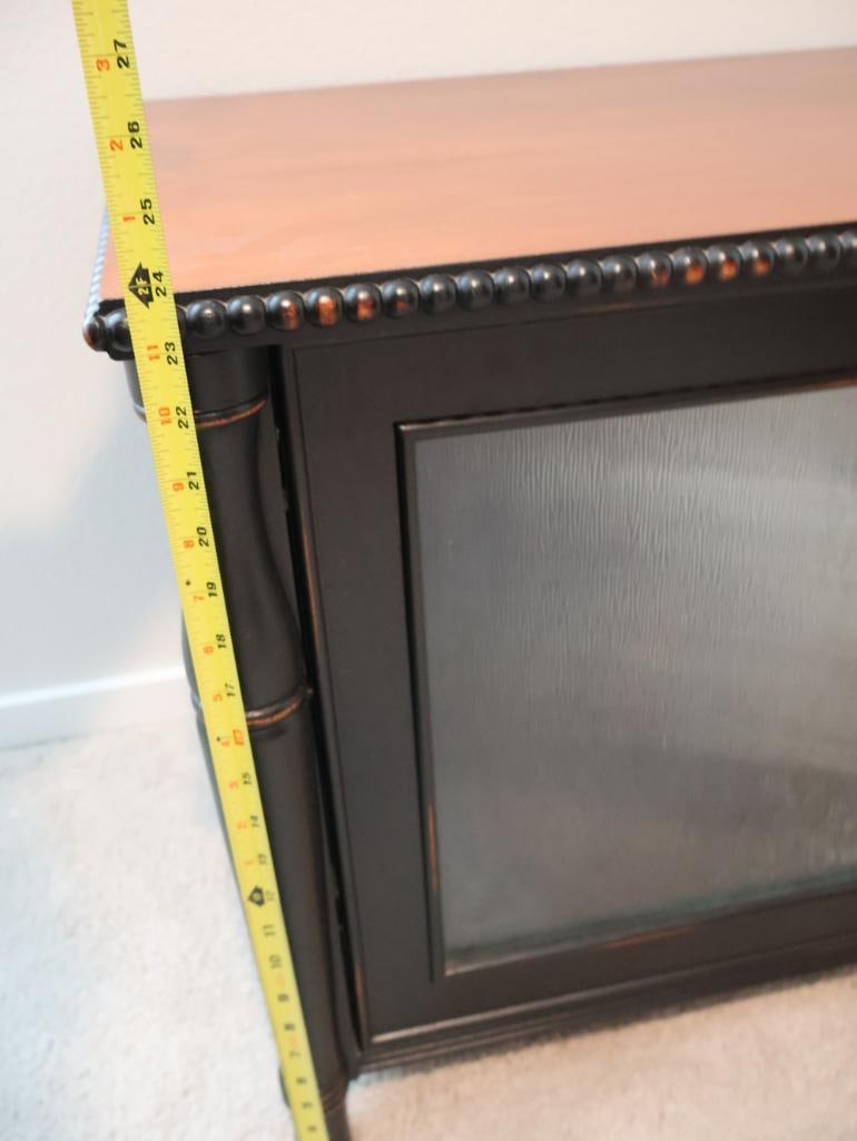 Wood with Black Accent media console - 4