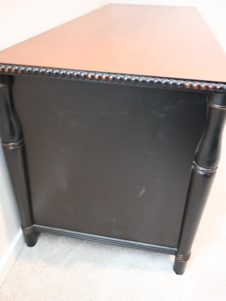 Wood with Black Accent media console - 5