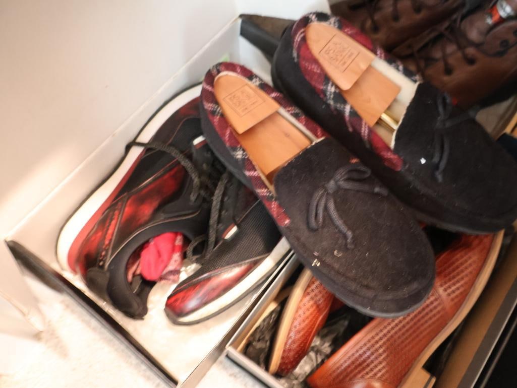 Well-stocked closet containing Leather Jackets, Men's Wear, and Footwear - 2