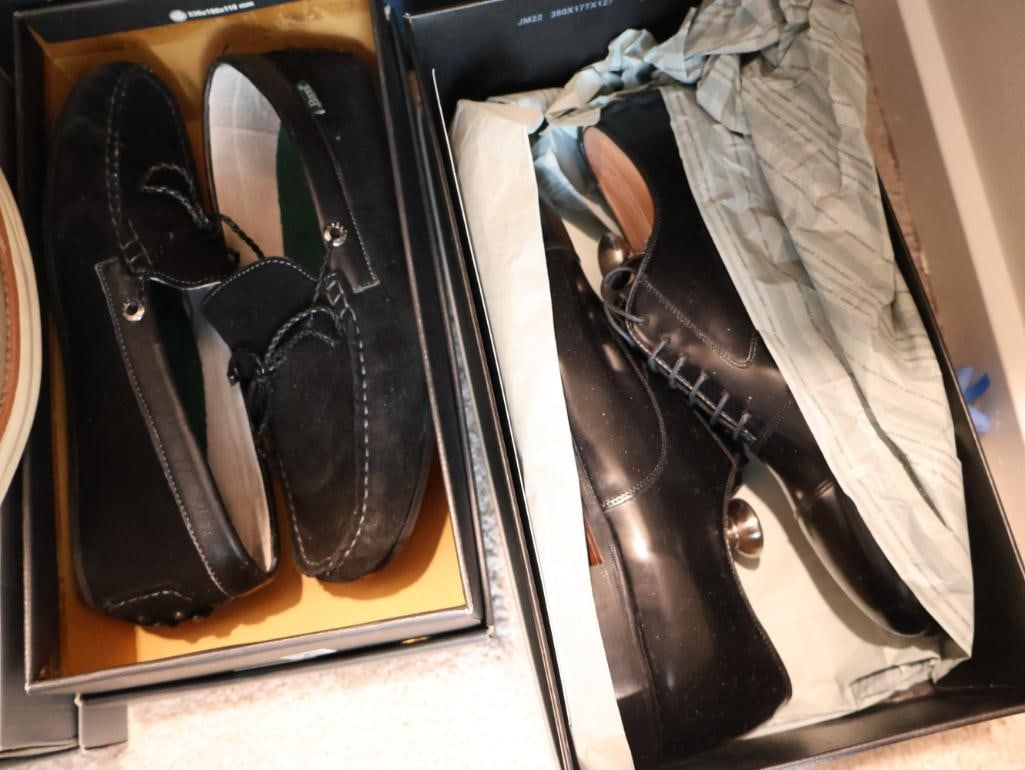 Well-stocked closet containing Leather Jackets, Men's Wear, and Footwear - 8