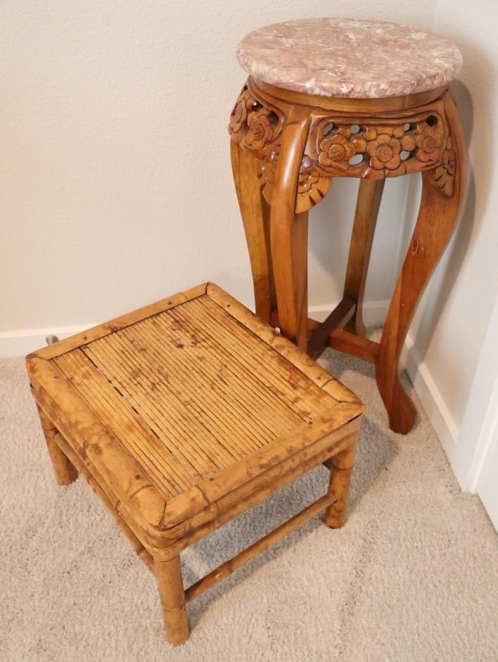 Two distinct pieces of vintage Asian-inspired furniture (1 of 8)