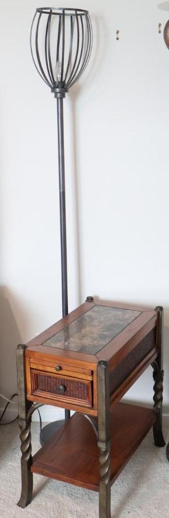 Industrial-style lighting and a traditional chairside table (1 of 8)