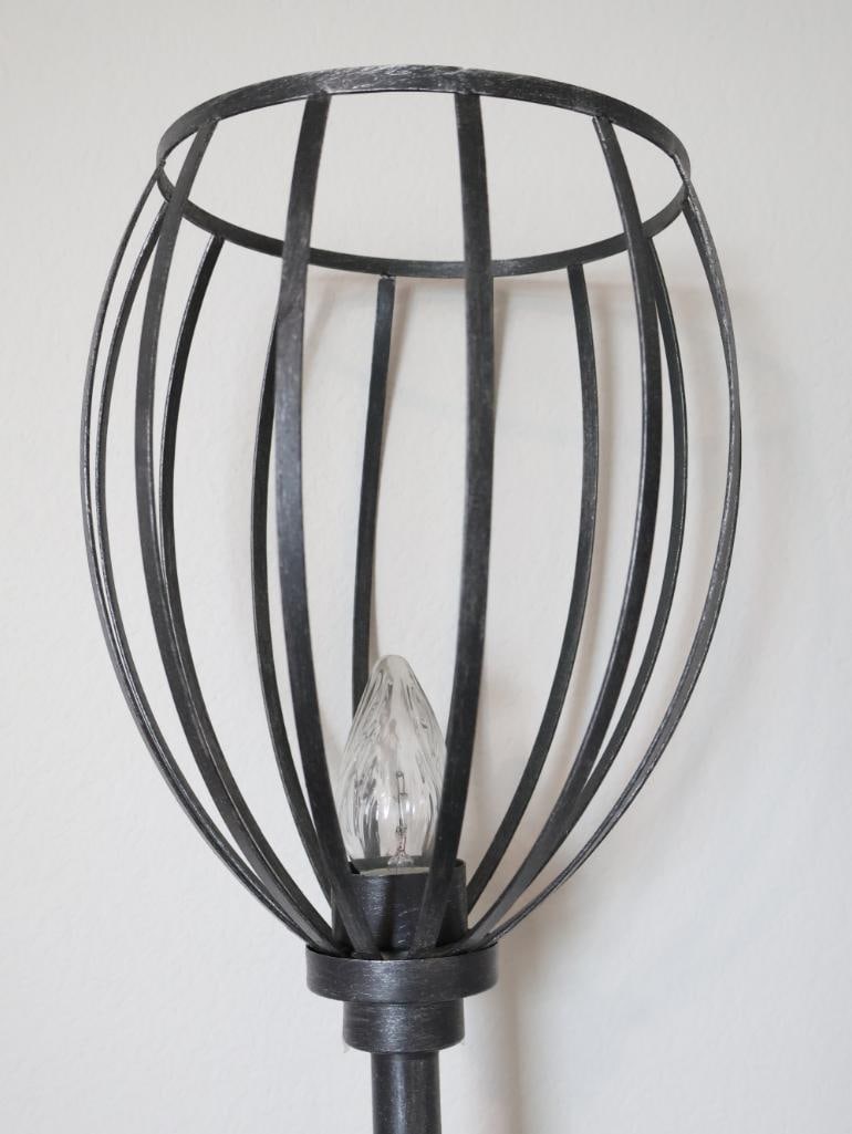 Industrial-style lighting and a traditional chairside table - 2