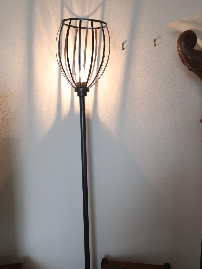 Industrial-style lighting and a traditional chairside table - 3