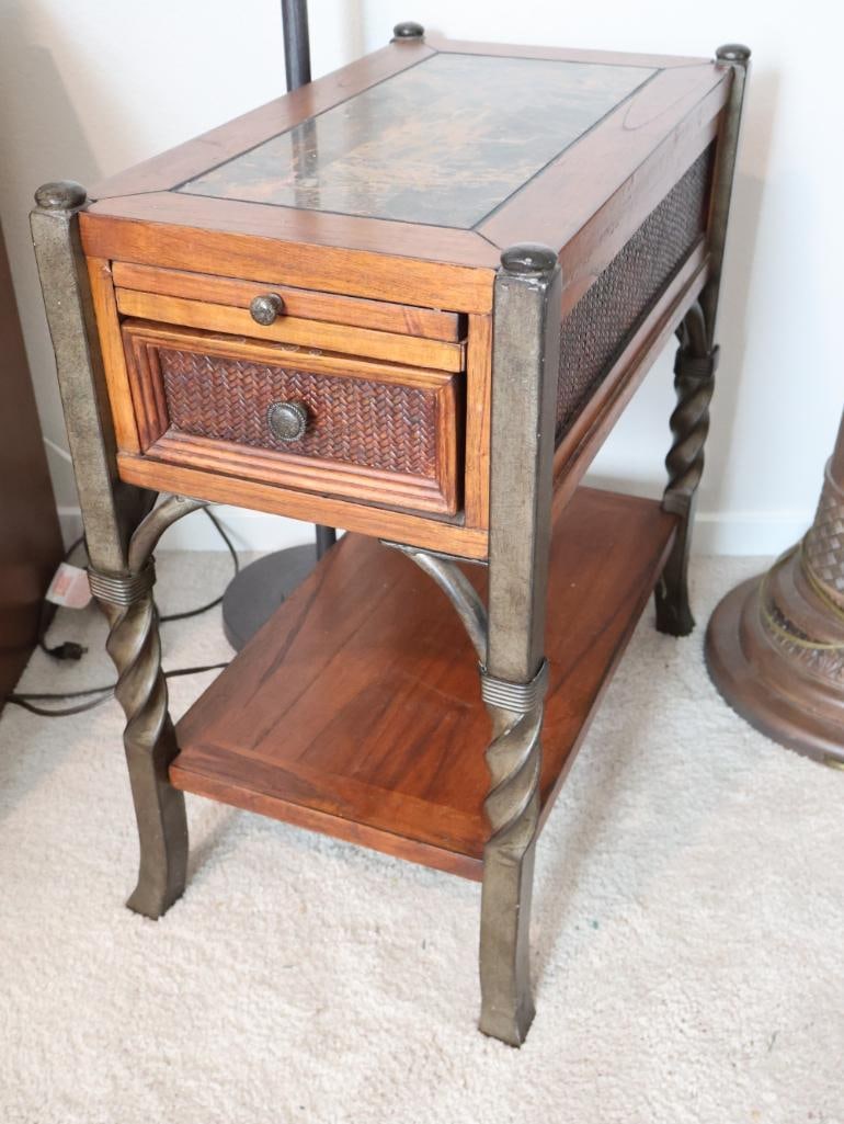 Industrial-style lighting and a traditional chairside table - 5