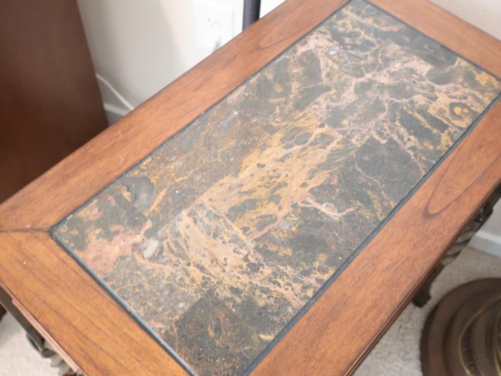 Industrial-style lighting and a traditional chairside table - 6