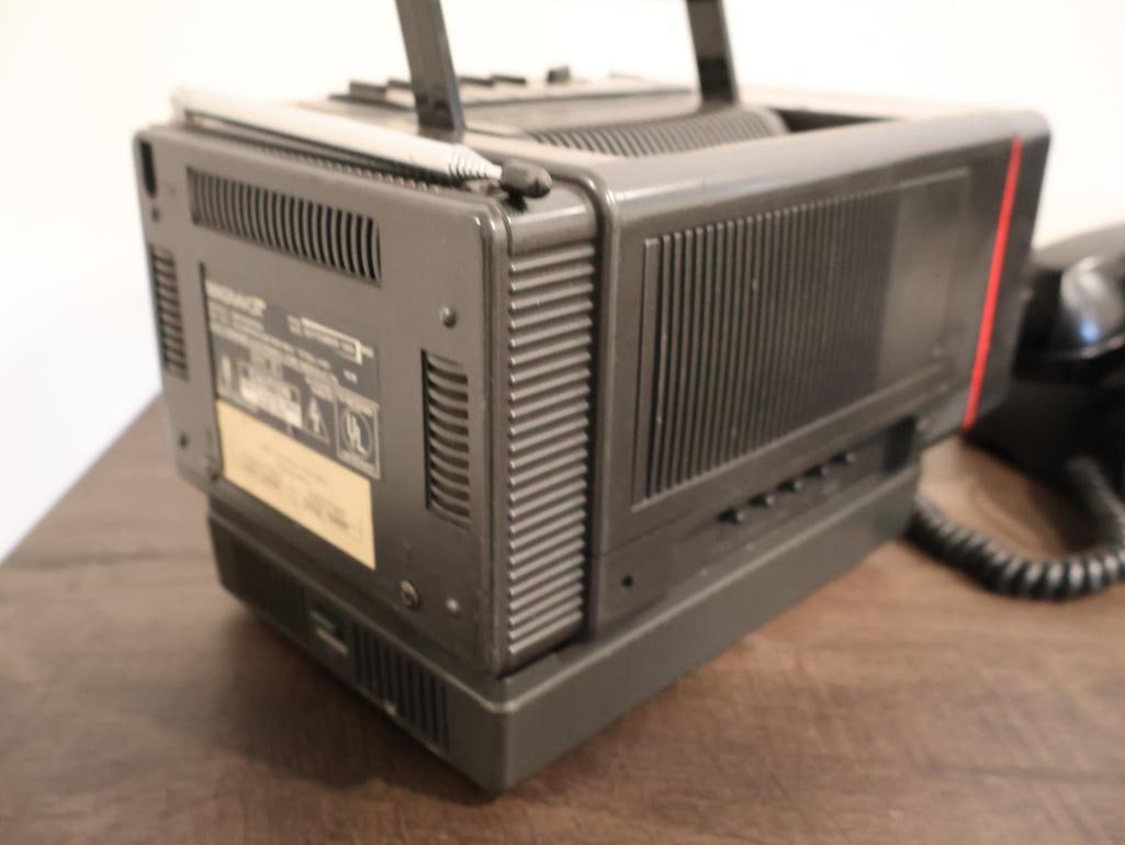 1980s Magnavox portable CRT television and a Electric Model 500 rotary telephone - 9