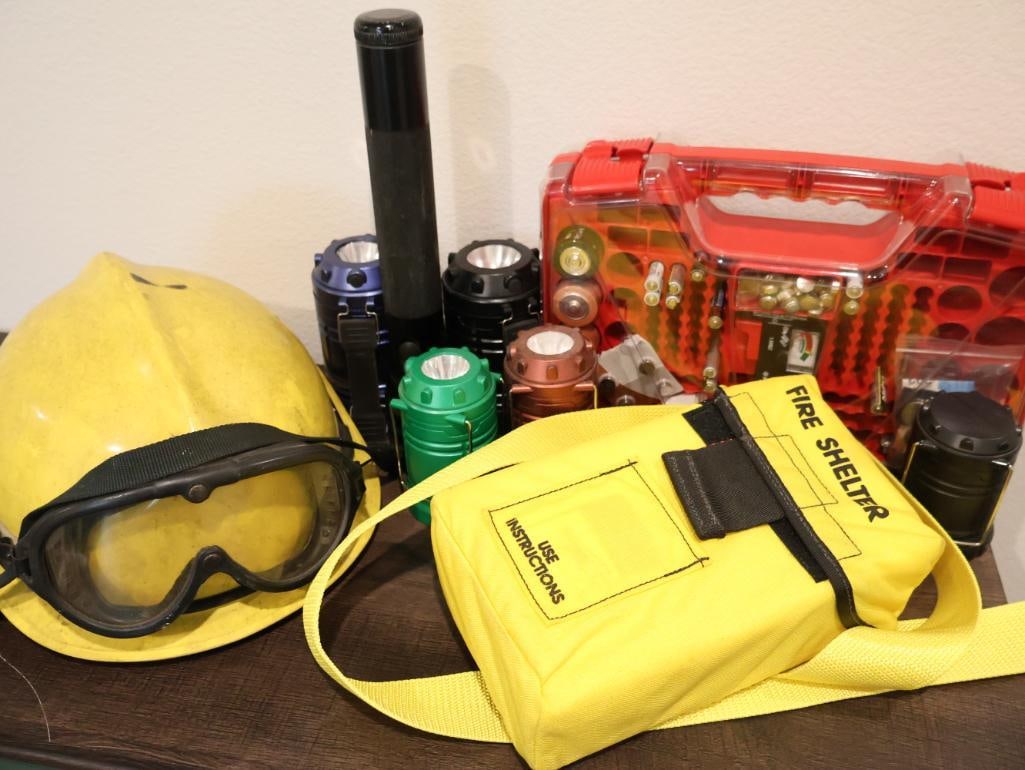 Collection of wildland firefighting and emergency preparedness equipment (1 of 9)
