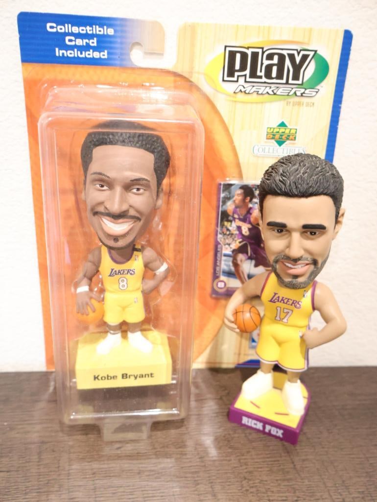 Pair of vintage Upper Deck Playmakers bobbleheads from around 2000 (1 of 7)